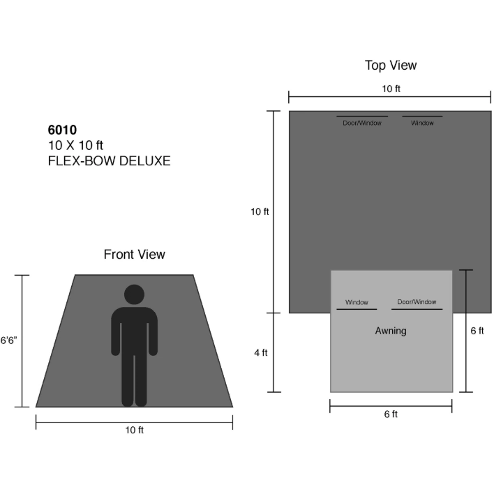 Kodiak Canvas - 10 x 10 ft. Flex-Bow Canvas Tent Deluxe