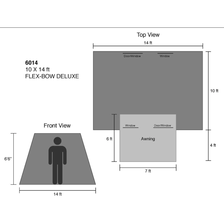 Kodiak Canvas - 10 x 14 ft. Flex-Bow Canvas Tent - Deluxe