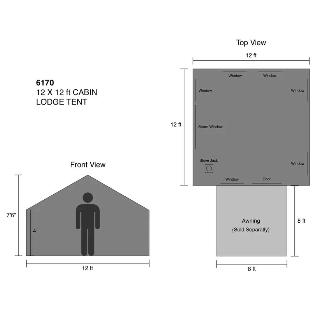 Kodiak Canvas 12x12 Cabin Tent (Stove Ready)