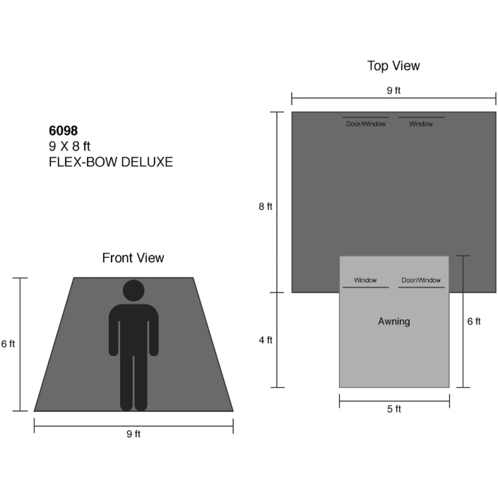 Kodiak Canvas - 9 x 8 ft. Flex-Bow Canvas Tent Deluxe