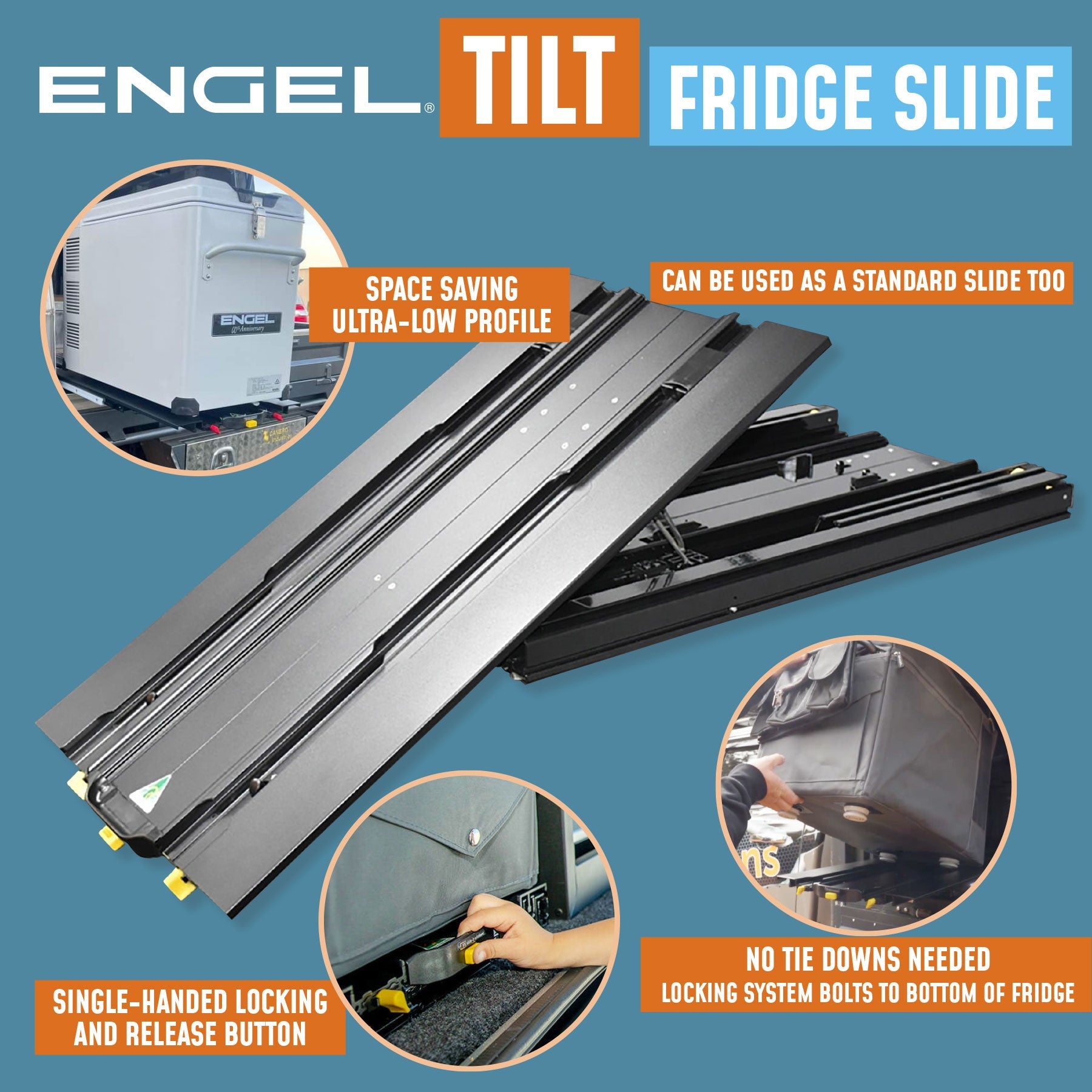 Engel Low-Profile Front-Pull Tilt Fridge Slide