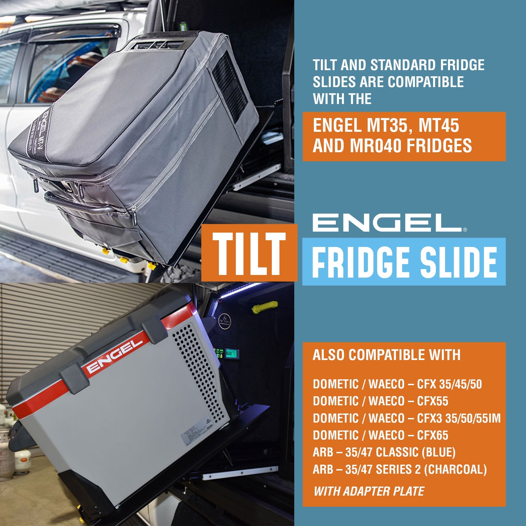 Engel Low-Profile Front-Pull Tilt Fridge Slide